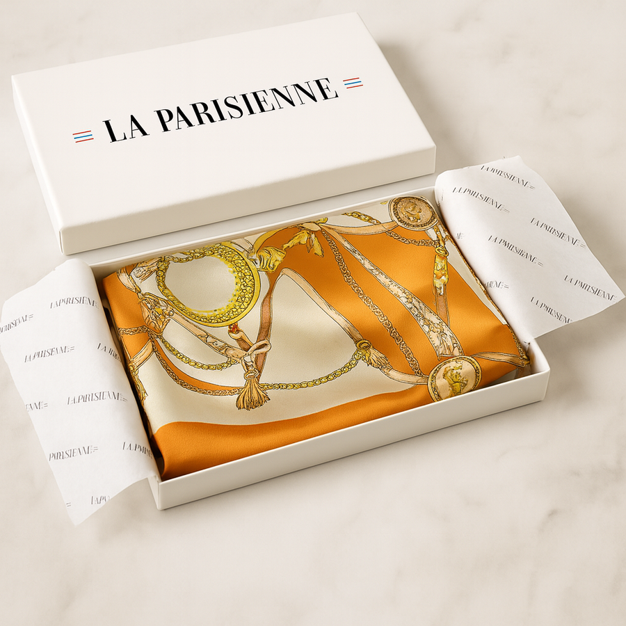 Pañuelo cuadrado para mujer 100% seda de lujo | La Parisienne