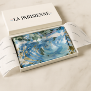 Decoración Flor Cuadrada 100% Seda Azul | La Parisienne