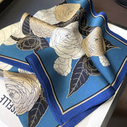 100% Seda Cuadrado Flor Decoración Azul | The Parisian