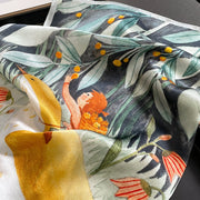 100% Seda Cuadrado Decoración Floral Mujer | The Parisian