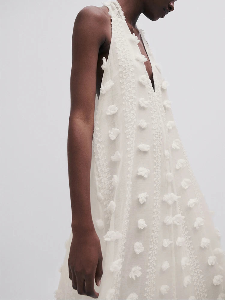 Elegante vestido largo con bordados | La Parisienne