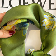 100% Seda Cuadrado Chic Decoración Floral para Mujer | The Parisian