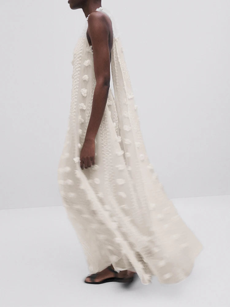 Elegante vestido largo con bordados | La Parisienne