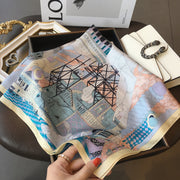 Decoración Surrealista Cuadrada de Seda 100% para Mujer | La Parisienne