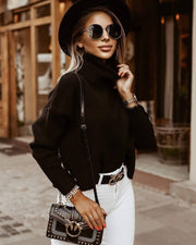 Jersey de cuello alto grande de mujer | The Parisian