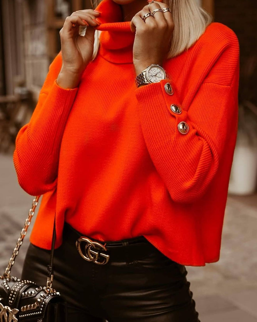 Jersey de cuello alto grande de mujer | The Parisian