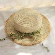 Sombrero de paja con adornos naturales para mujer | The Parisian