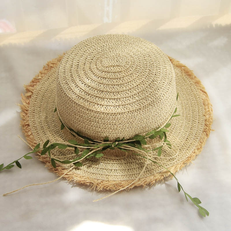 Sombrero de paja con adornos naturales para mujer | The Parisian