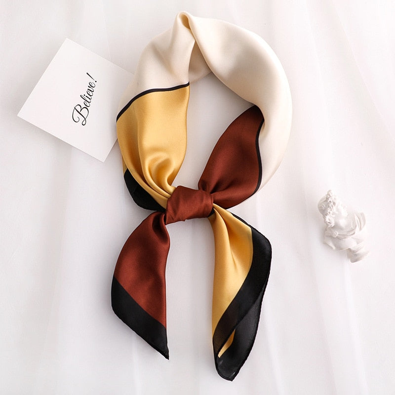 Pañuelo de Seda Casual Decoración Tricolor Mujer | La Parisienne