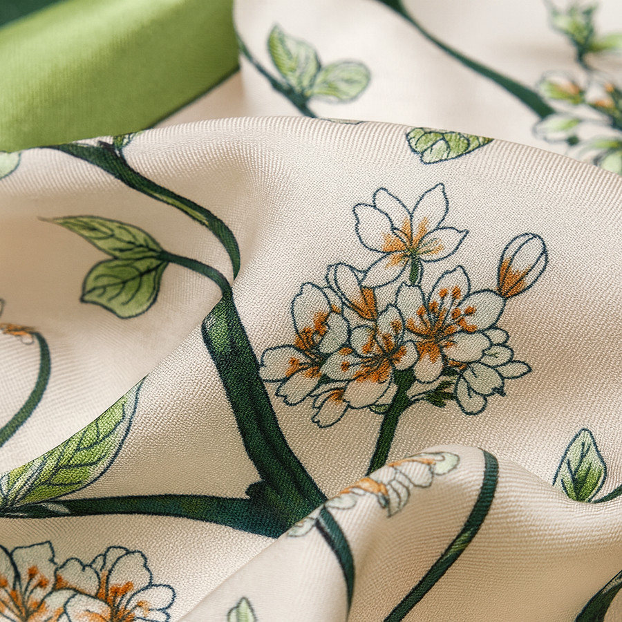 Cuadrado 100% seda Chic Flor Decoración Mujeres | La Parisienne