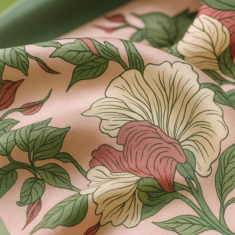 Flor de mujer 100% seda rosa cuadrada La Parisienne