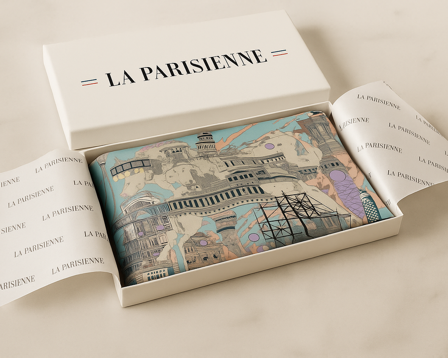 Cuadrado 100% Seda Decoración Surrealista Mujer | La Parisienne