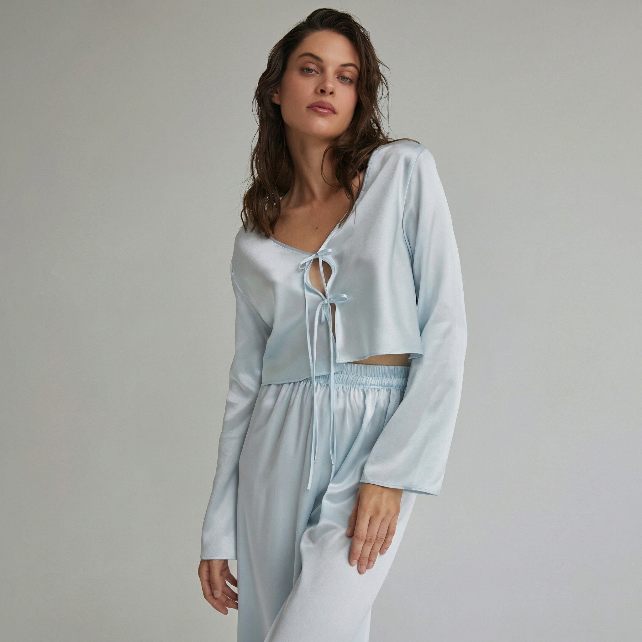 Pijama largo para mujer 100 % seda de morera | La Parisienne