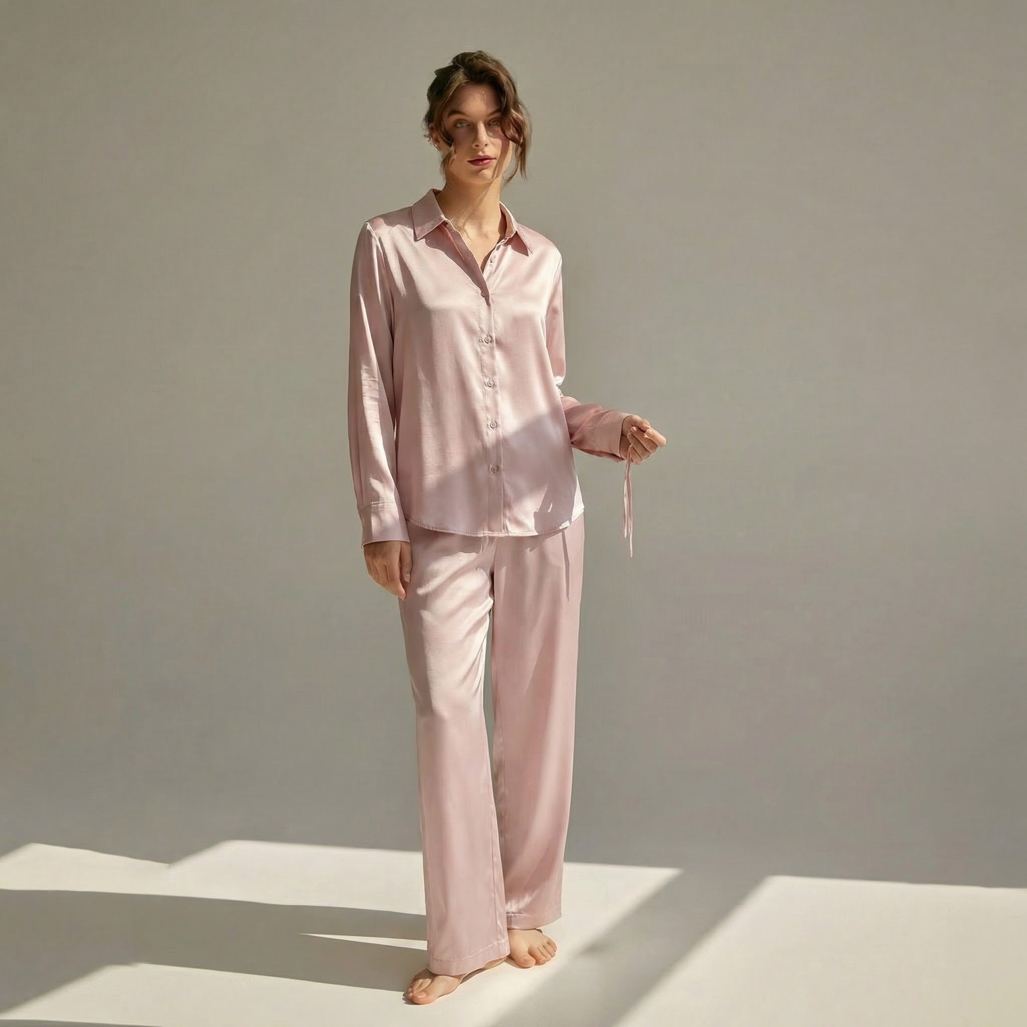 Pijama largo para mujer 100 % seda de morera | La Parisienne