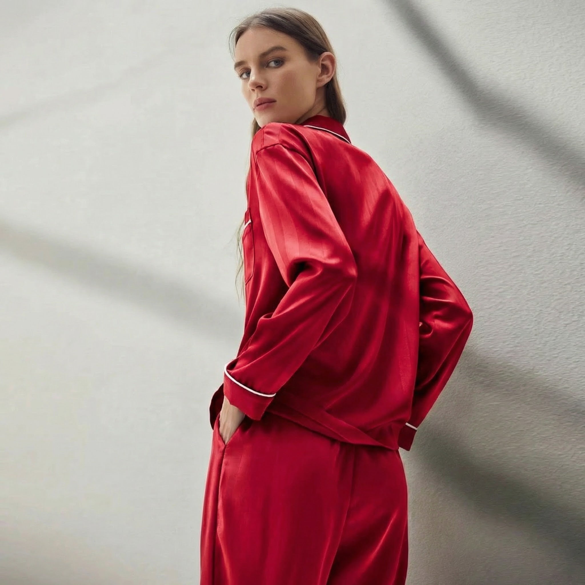 Pijama de manga larga para mujer 100 % seda | La Parisienne