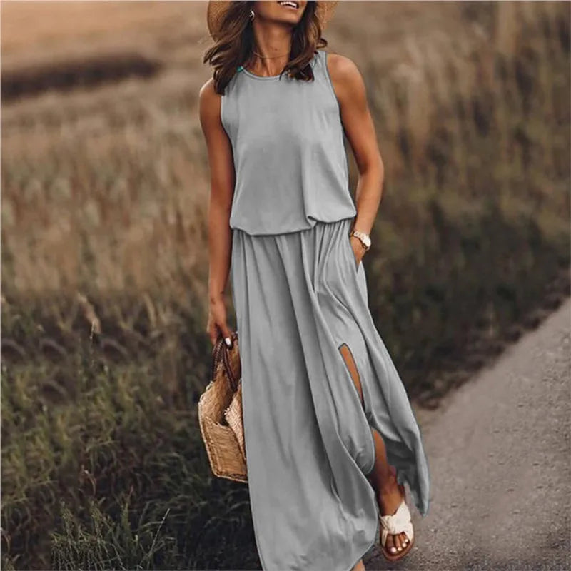 Vestido largo sin mangas | La Parisienne
