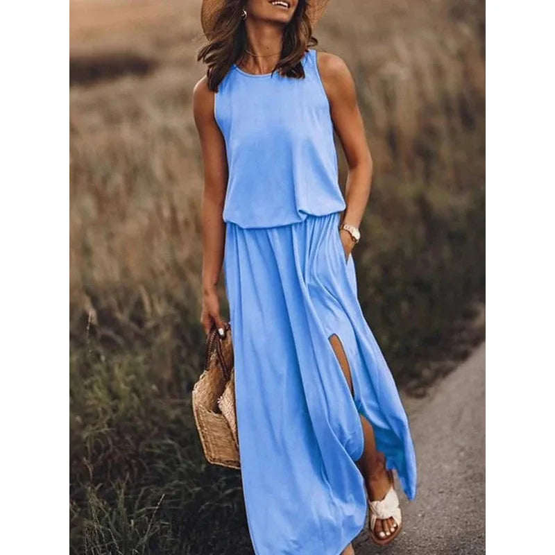 Vestido largo sin mangas | La Parisienne