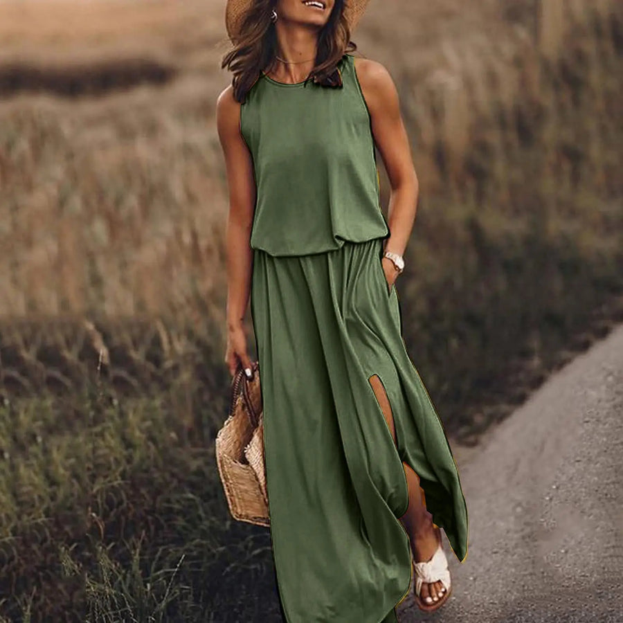 Vestido largo sin mangas | La Parisienne