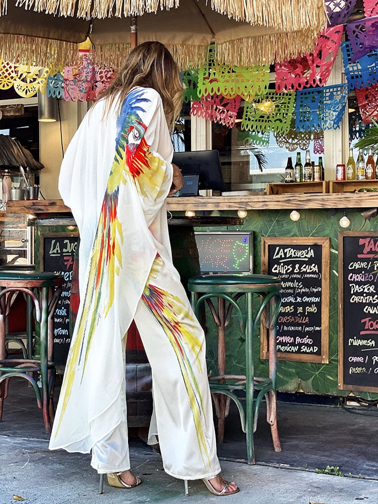 Vestido blanco con estampado Ara | La Parisienne