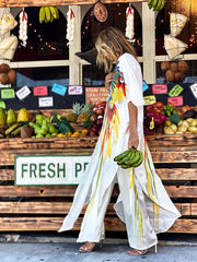 Vestido blanco con estampado Ara | La Parisienne