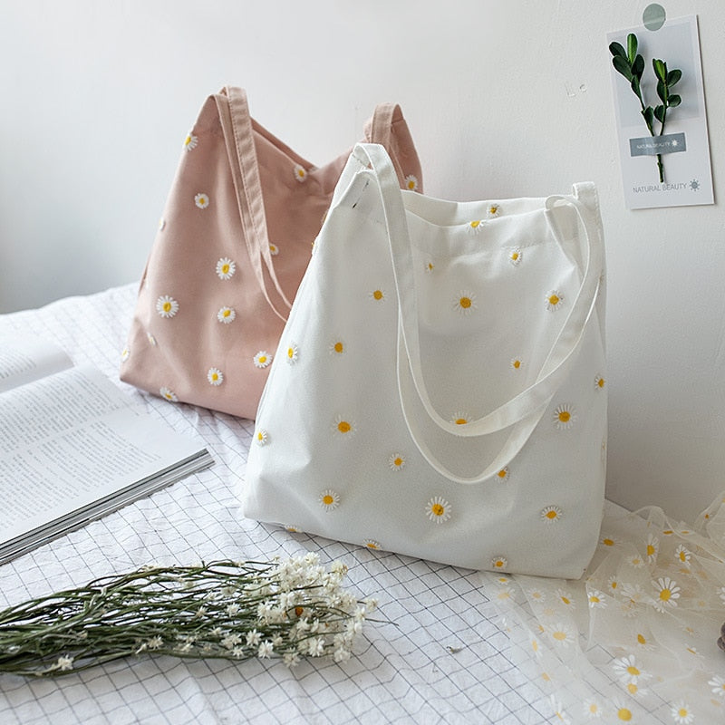 Lienzo Bolsa Tote Daisy Decoración Mujer | La Parisienne