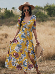 Vestido largo de flores | The Parisian 