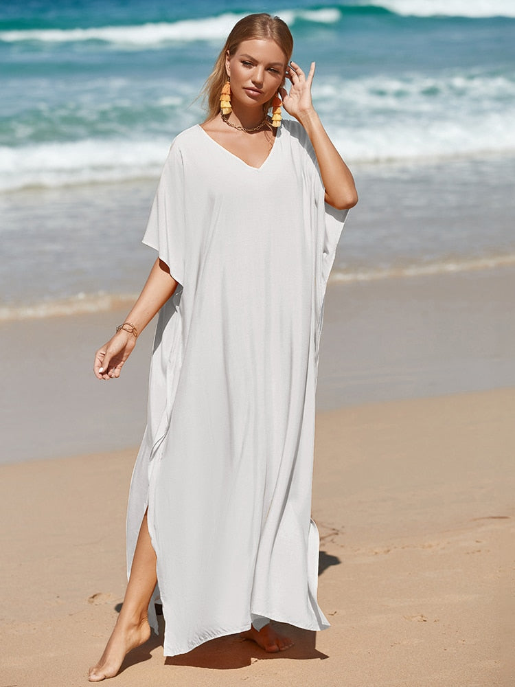 Vestido de playa blanco chic para mujer La Parisienne