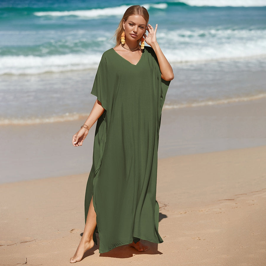 Vestido de playa verde chic para mujer | The Parisian 