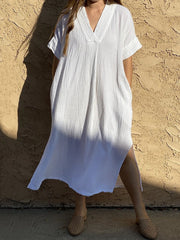 Vestido de playa blanco de mujer | The Parisian 