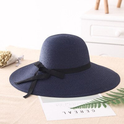 Sombrero de paja con adorno de lazo para mujer | The Parisian 