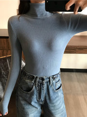 Jersey de cuello alto de algodón para mujer La Parisienne