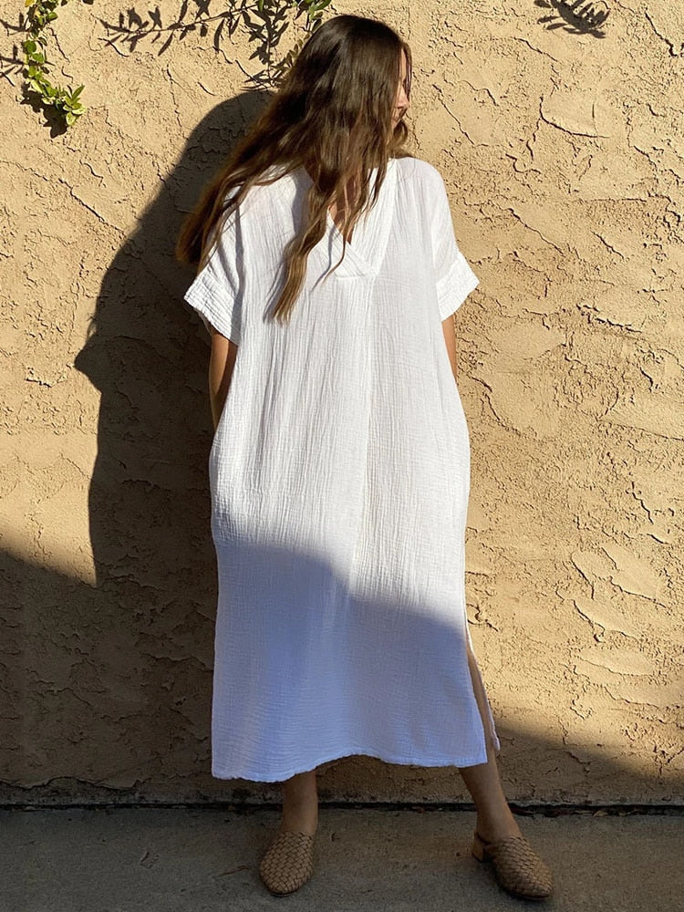 Vestido de playa blanco para mujer La Parisienne