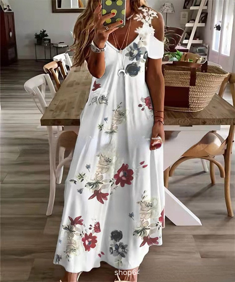 Vestido blanco estampado de flores | Mujer La Parisienne