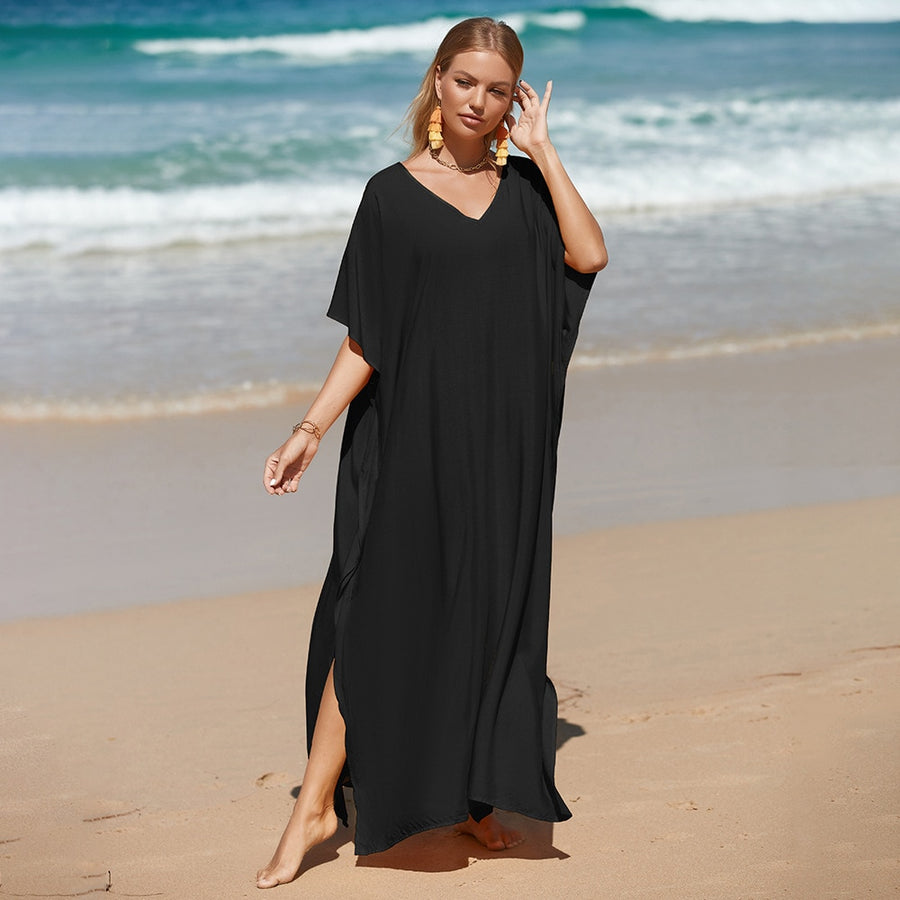 Vestido negro chic de playa para mujer La Parisienne