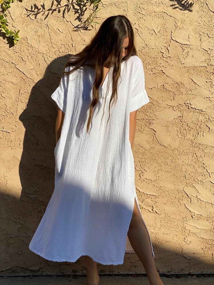 Vestido de playa blanco para mujer La Parisienne